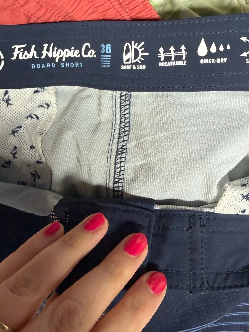Fish Hippie Co Dunetopper Men's Blue Striped Board Short Size 36
